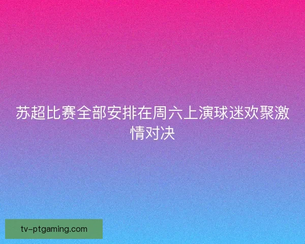 苏超比赛全部安排在周六上演球迷欢聚激情对决