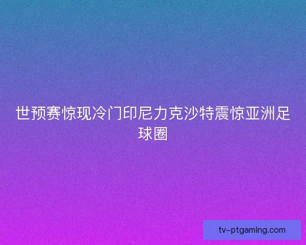 世预赛惊现冷门印尼力克沙特震惊亚洲足球圈